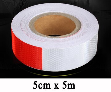 Reflecterende Tape Fiets Stickers Reflecterende Veiligheidswaarschuwing Conspicuity Reflecterende Tape Film Sticker Licht Bar Fiets Accessoires: 5cmx5m