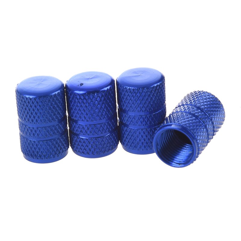 4 PCS Metal Car Auto Tire Valve Stem Covers Caps Blue