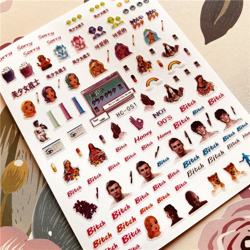 Alien extraterrestre main série 3D dos colle ongle décalcomanie ongle autocollant décoration ongle art ongle outil ongle ornement: HC-051