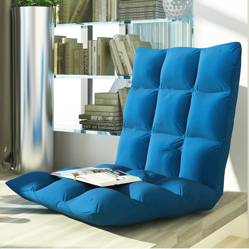 Lille lejlighed stue balkon fritids sofa doven sofa enkelt soveværelse enkel moderne multifunktionel klapstol: Blå
