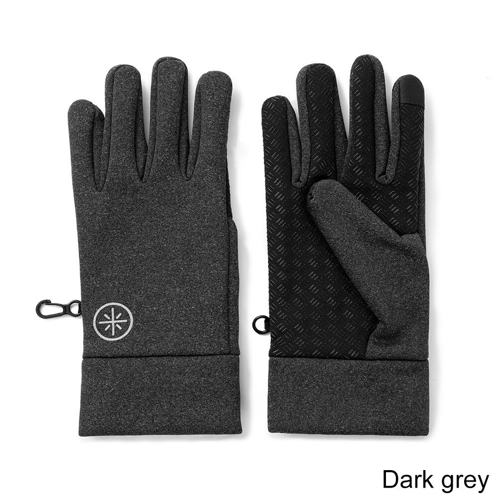 Guantes de invierno a prueba de viento para deportes al aire libre, guantes para hombre con pantalla táctil para conducir, motocicleta, esquí, guantes de lana cálidos antideslizantes para hombres: dark grey