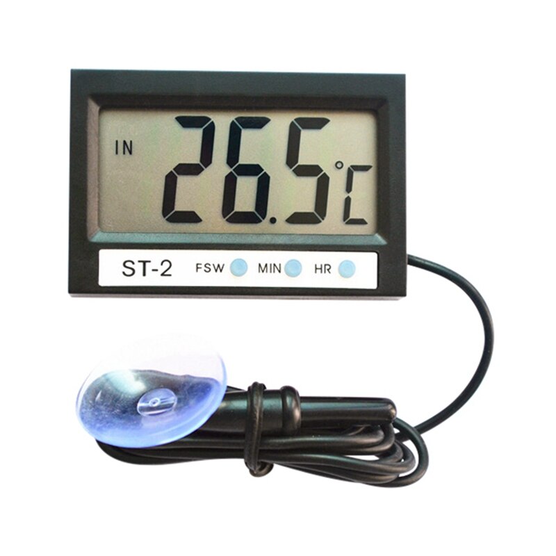 Aquarium In-Auto Digitale Thermometer Met Waterdichte Externe Temperatuur Sonde En Wekker Temperatuurregeling