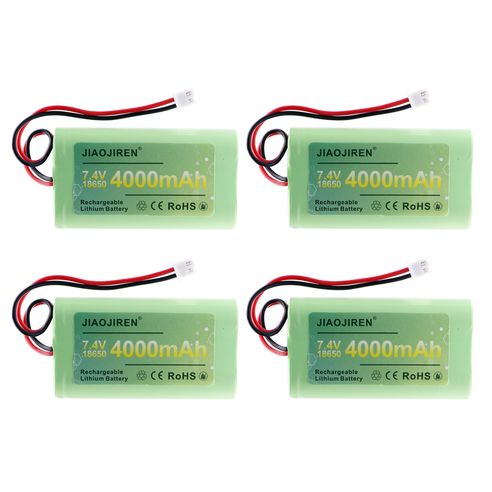 18650 7.4V lithium battery 4000mAh rechargeable 18650 battery pack for megaphone speaker with protection board 7.4V XH2.54 PLUG: Red