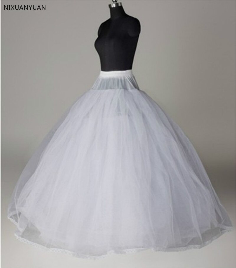 Een Line Bridal Petticoat 4 Lagen Tule Onderrok Vrouwen Petticoat Crinoline Zonder Hoop Bridal Bruiloft Accessoires