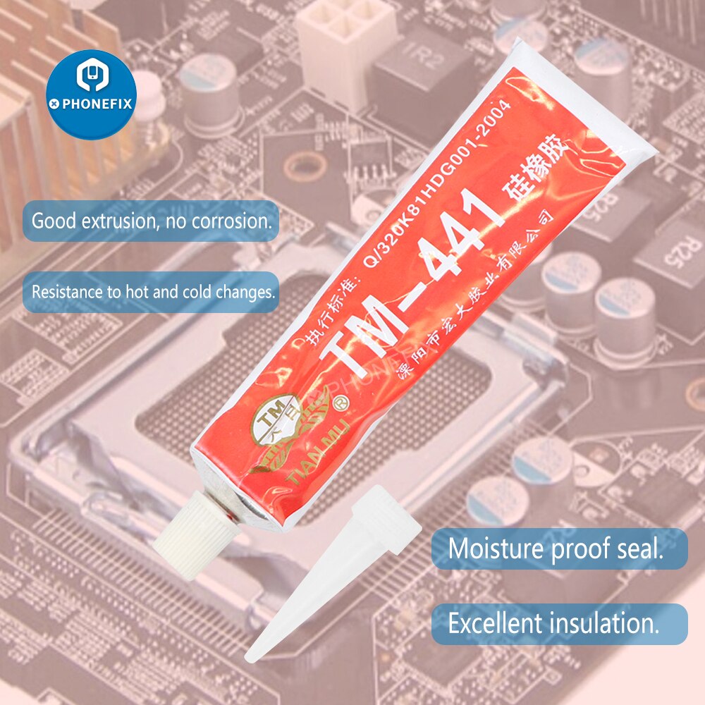45g elektronische kit siliconen industriële lijm 701/704/705/ tm -441 siliconen rubber rood wit zwart transparante afdichtingslijm: Tm -441-  rood