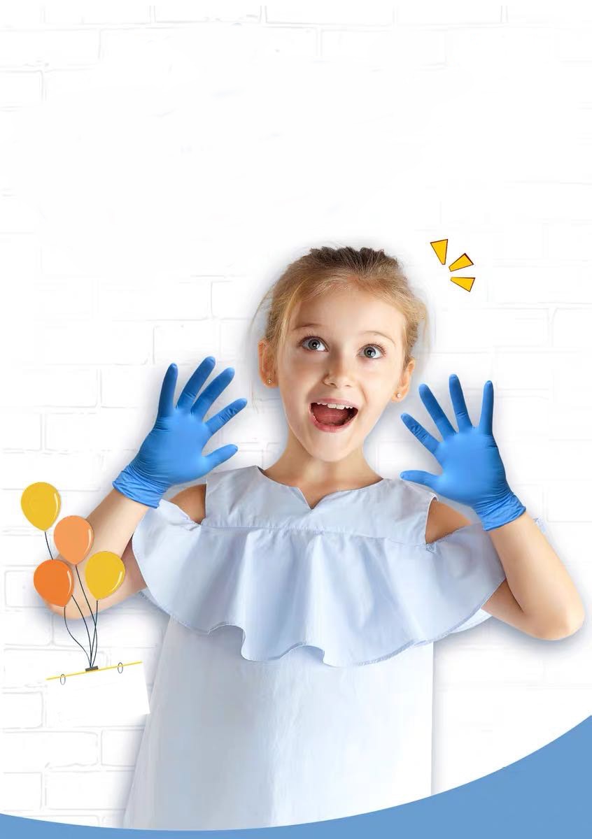100pcs children disposable rubber gloves nitrile gloves go out antivirus gloves safety gloves multifunctional gloves