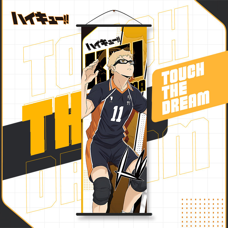 Haikyuu Affiche de peinture sur soie, décoration de maison pour enfants, HinMiShoyo Kozporina Kenma wilkids, 25x70cm: Rose
