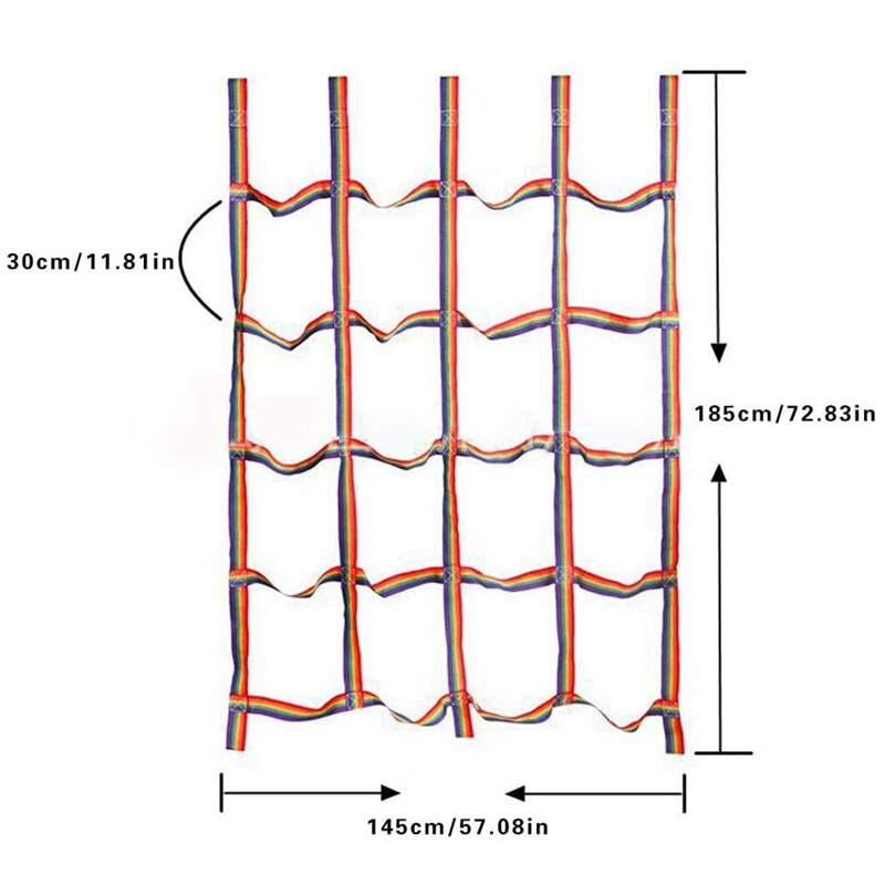 Climbing Net Outdoor Rainbow Belt Net Physical Exercise Training Net-Children's Daily Sports Competitive Play Entertainment Nets
