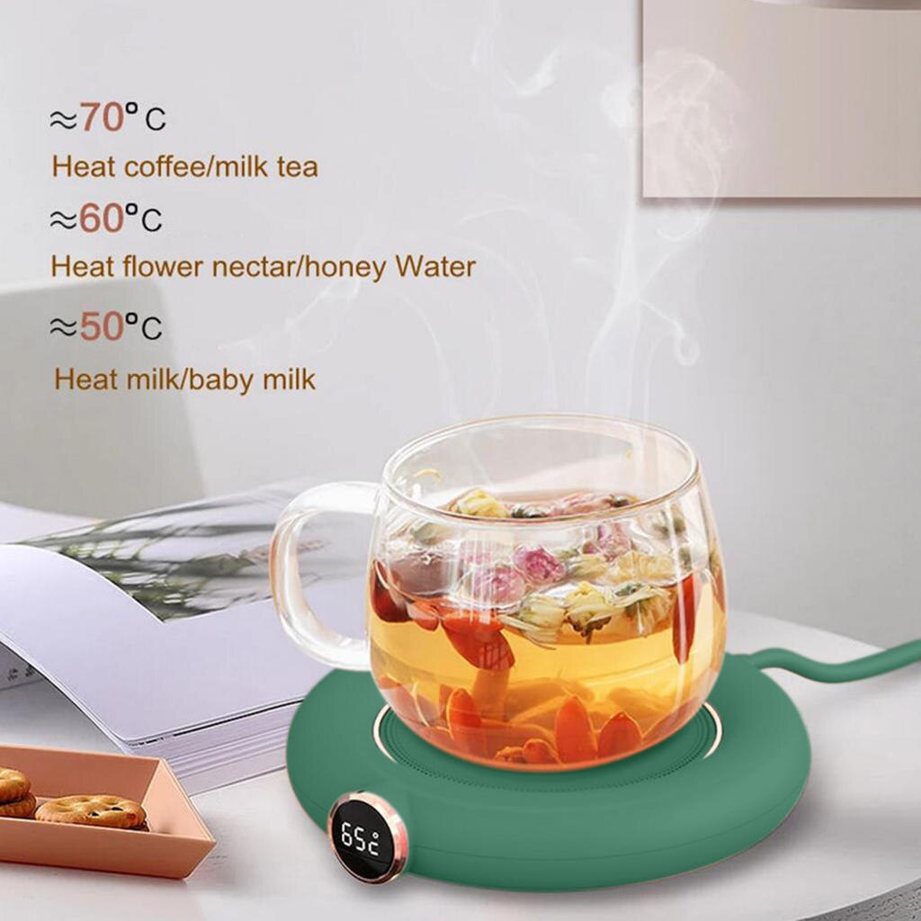 Posavasos eléctrico con Control táctil para calentar tazas, posavasos térmico con USB para té, café, vela, cera y leche