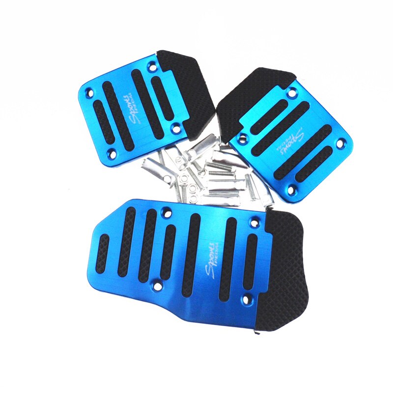 Universal aluminum non-slip car pedal car model for Mitsubishi ASX/Outlander/Lancer Evolution/Pajero/Eclipse/Grandis: blue MT