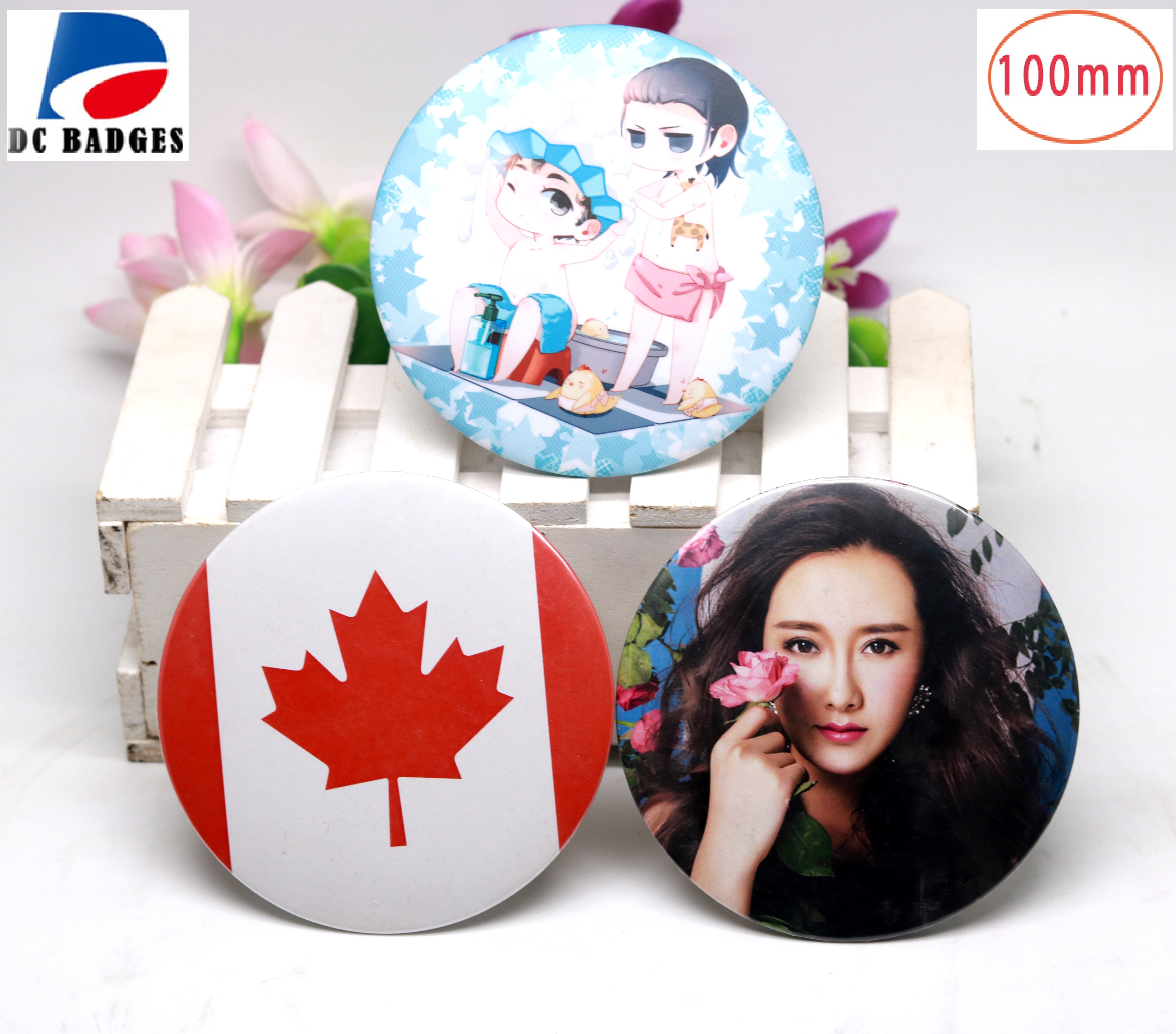 200 sets VAN 100MM Blank Knop Badge Fotolijst materiaal, DIY foto staner nodig Grote Knop Machine Maken