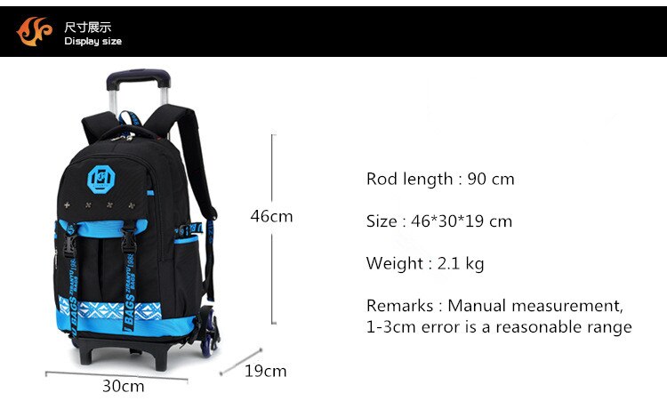 Children Trolley School Bag Backpack Wheeled Schoolbag for Boys Grils Students Backpack Travel Luggage Mochilas Escolares
