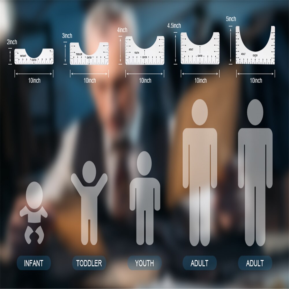 T Shirt Ruler Guide to Center Designs Set for Sublimation, T Shirt Alignment Tool with Clothing Size Chart Built-in for anybody