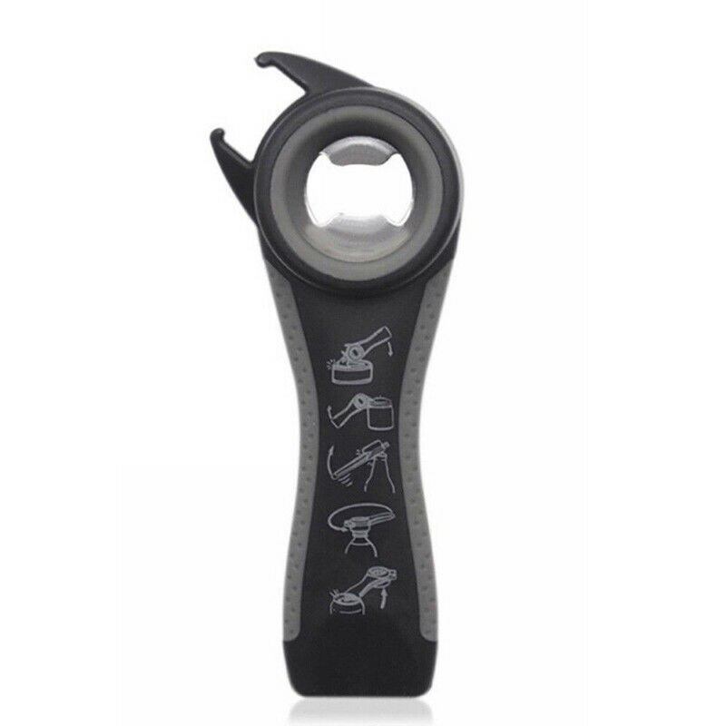 Alle In Een Flesopener Jar Kan Keuken Manual Tool Gadget Multifunctionele j: Black