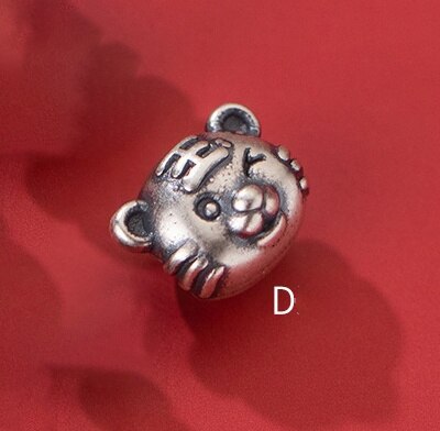 Meetsoft na moda s925 prata esterlina afligido tigre bebê encantos de diy feito à mão para animal ano pessoa transporte da gota: AY1680SD