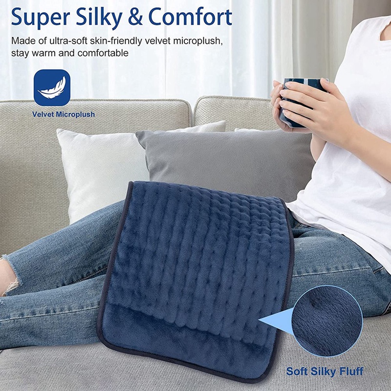 Electric Heating Pad With Automatic Shut-Off, 5 Timer Settings, Fast Heating Pad With 6 Heat Settings,30 X 60Cm EU Plug