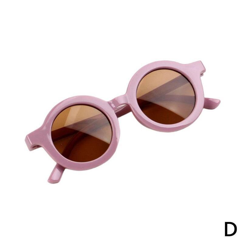 Retro Ronde Kinderen Zonnebril Jongens Meisjes Zon Bescherming Brillen Glazen Kleurrijke Uv Vintage Zonnebril Kinderen Klasse X9O4: D