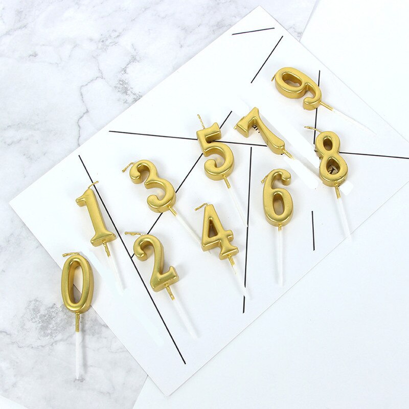 Bougies dorées, 1 pièce, outils de décoration pour un gâteau scintillant et brillant, figurine pour gâteau de fête, fête d'anniversaire pour bébés enfants