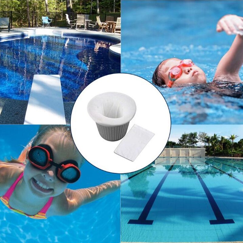 5-Pack de calcetines Skimmer para piscina, perfectos protectores de piscina y Spa para filtros, cestas y Skimmers Pack, blanco