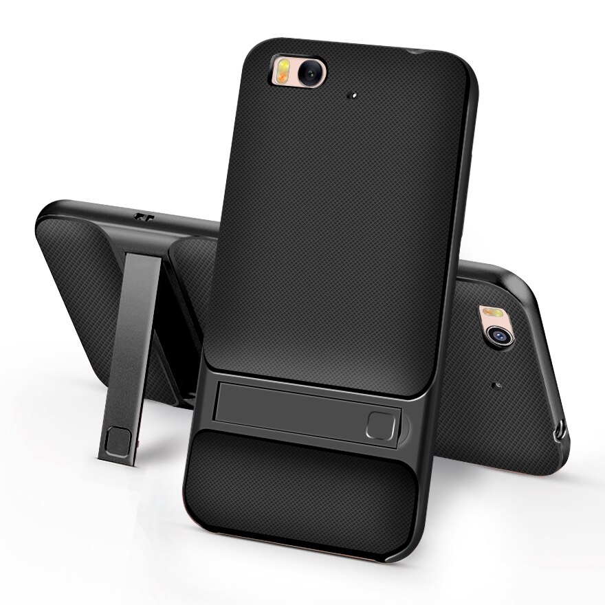 Kickstand 3D-funda Original para Xiaomi Mi5S Mi 5S, 5,15 pulgadas, TPU + PC, silicona híbrida 360, Protección trasera para teléfono: Royce Black