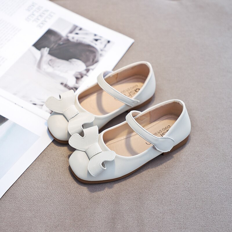 Effen Kleur Baby Meisje Leer Leisure Schoenen mode meisjes zachte dance party schoenen Zoete Strik Prestaties SM015: SM015White / 26