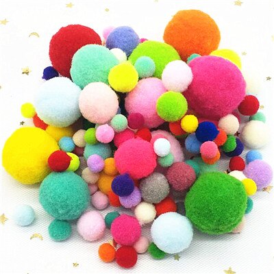 Multi size mix färg pompoms päls hantverk gör det själv mjuka pom poms bollar bröllop dekor lim på tyg tillbehör 8/10/15/20/25/30mm 20g: Blanda mix 20g