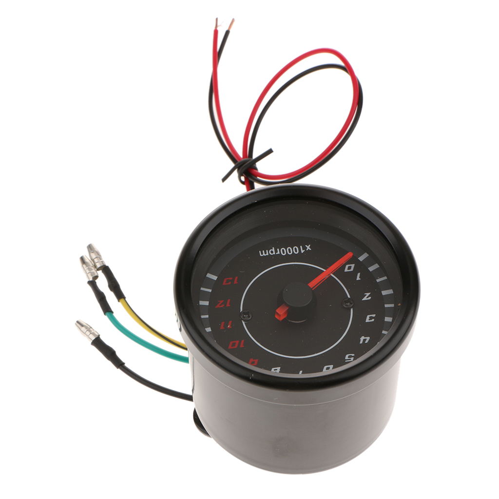 Universal Led Backlight 65x70mm Tachometer Glow Gauge 13000RMP