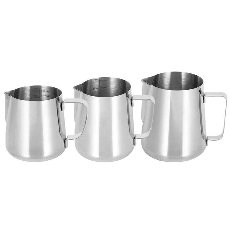 Coffee Art Stencil Stainless Steel Milk Frothing Pitcher Coffee Cup with Scale Latte Art for Latte Art Kitchen Accessories