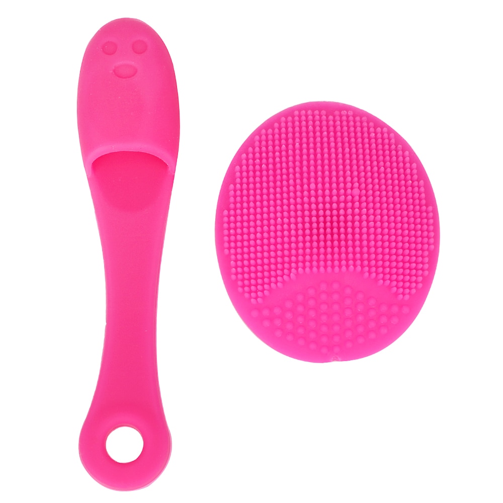 2 piece/set Facial Exfoliating Brush Soft Silicone Skin SPA Scrub Cleanser Tool Face Cleaning Pad