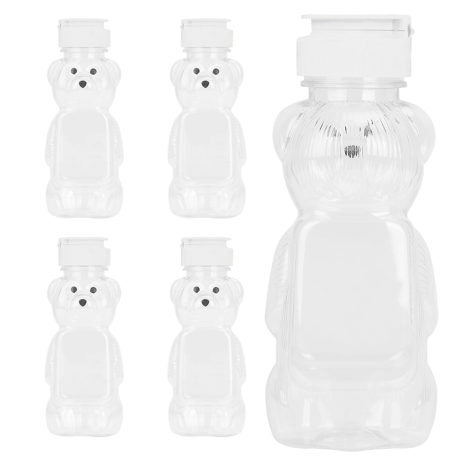 5 st honungbjörn halmflaska kopp mini söt pressbar mjölk te juice bära flaska dricka kopp behållare för barn barn dricka