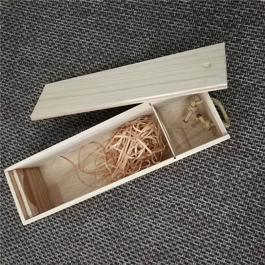 Boîte d&#39;emballage en bois pour bouteilles de vin rouge, pour flûte de hamburgers, rangement spécial pour bouteille de vin, possibilité de faire un Logo 35x10x10cm