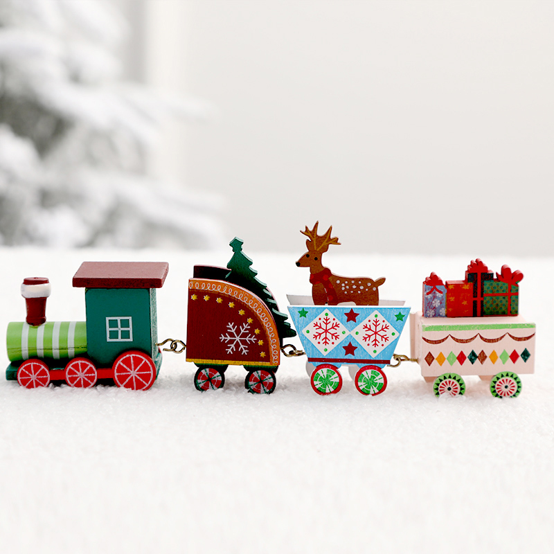 Ozdoby Świąteczne Pociąg Dekoracja Imprezowa Drewniany Mały Pociąg Boże Narodzenie 2025 Dekoracja Domu Navidad kolęda Prezenty na Nowy Rok Festiwal