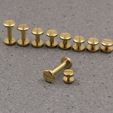 Tornillos de encuadernación de latón macizo, remaches de clavos para álbum de fotos, tachuelas artesanales de cuero, sujetadores de billetera de cinturón, tapa de 10mm, 10 Uds.