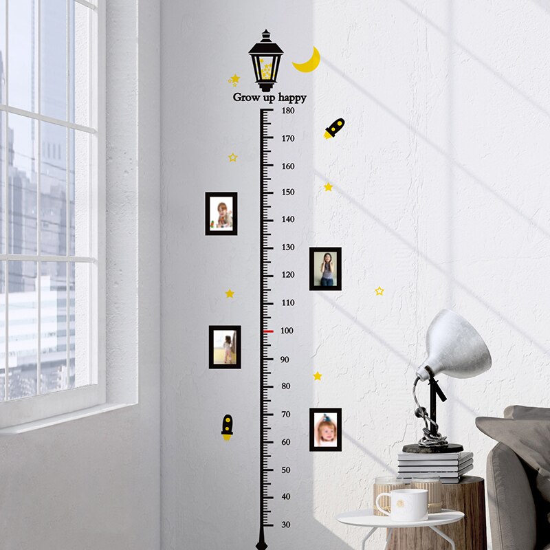 [shijuehezi] straatlantaarn muurstickers diy hoogtemeting muurstickers voor kinderkamers babykamer huisdecoratie