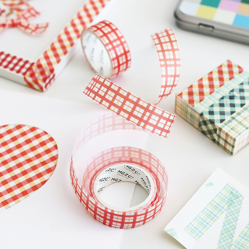 5 pièces/1lot rubans adhésifs décoratifs treillis valse Scrapbooking papier pour bricolage Scrapbooking autocollants 3m