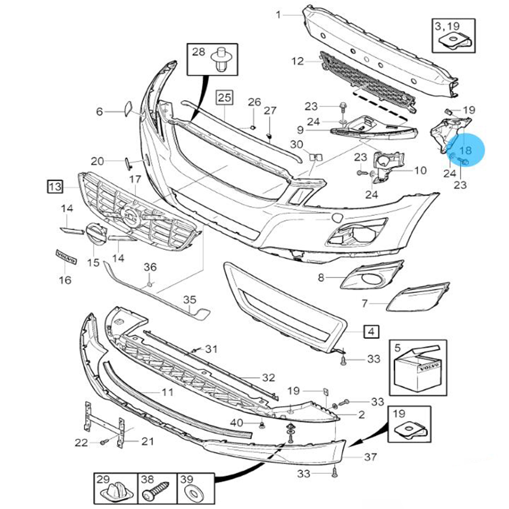 Til volvo  xc60 kofangerbeslag højre venstre side 30763435 30763436