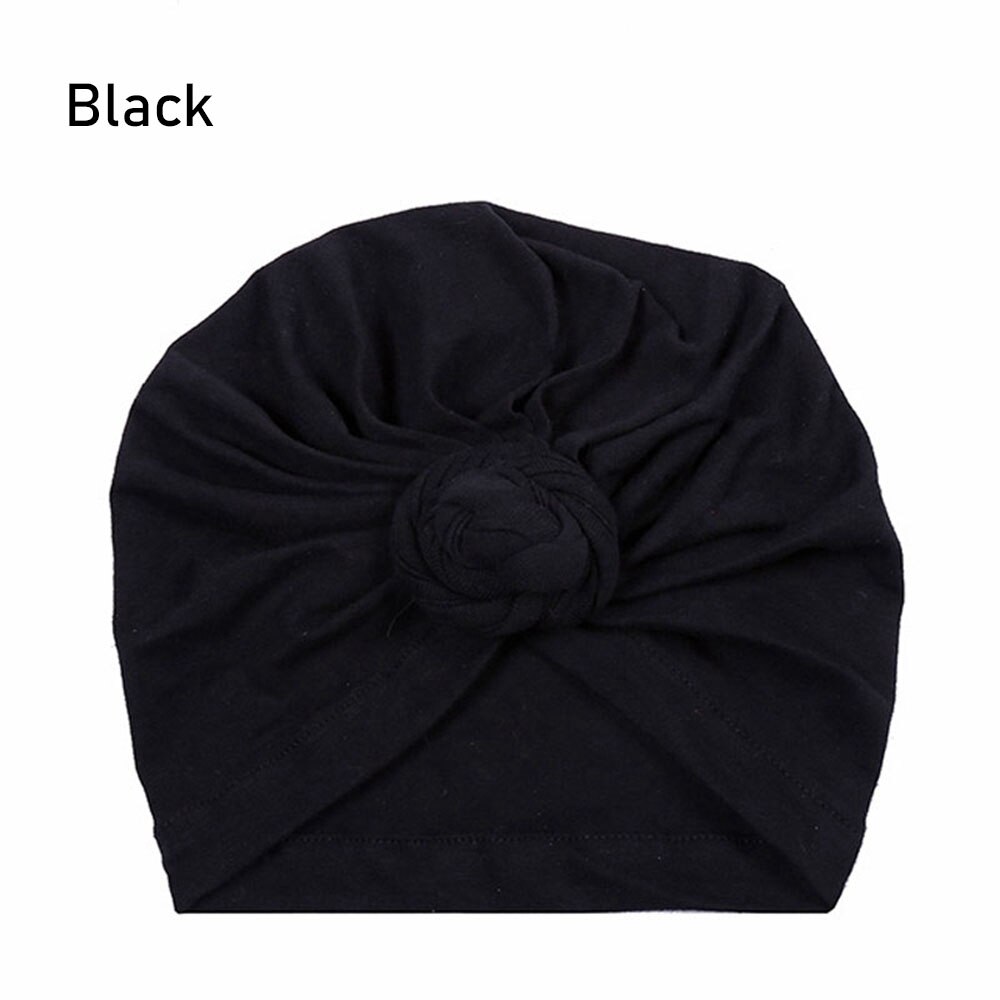 Headwrap Pre-Tied Bonnet Turban Caps for Baby Kids Chemo Hat Cotton Headscarf Baby Girl Headband Chemotherapy Cap: Black