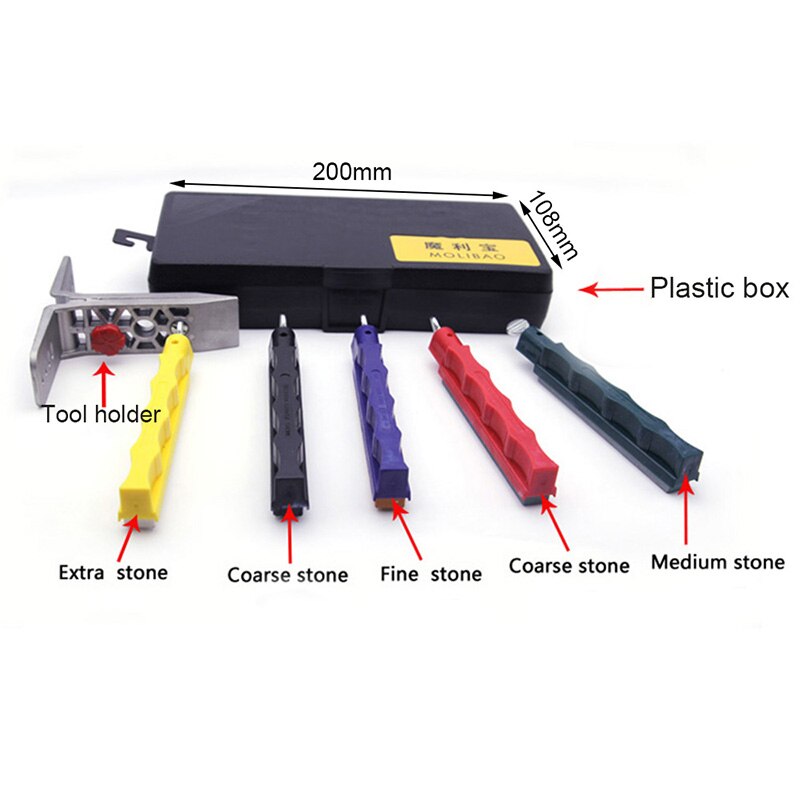 4pcs Whetstone Steel Edge Wicked Lansky Sharpening System Newest Fix Angle Sharpener Portable Kitchen Sharpening Tool Set
