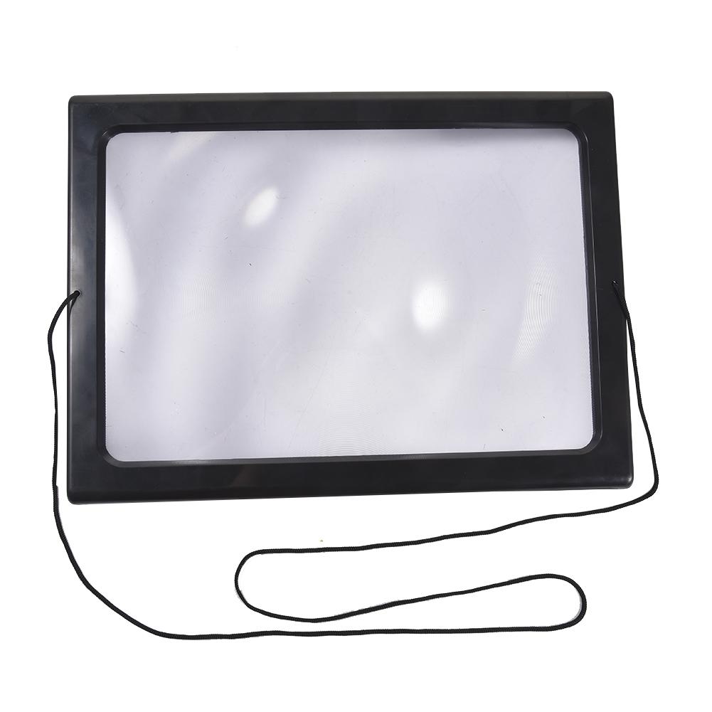11.8" X 8" Magnifying Glass Rectangular 3X Reading Magnifier LED Lighted Illuminated Foldable Desktop Portable Maginifier