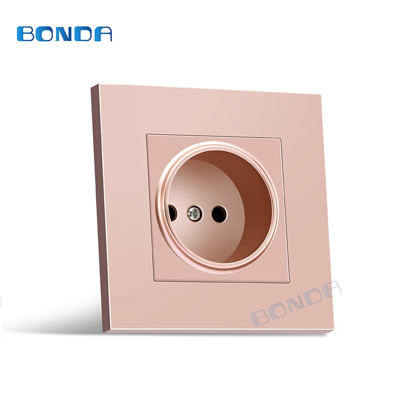 Standard cable ue ue 16a wall shot tempered glass/panel AC110-250V type electrical socket ce rohs certificate: Eur gold plastic