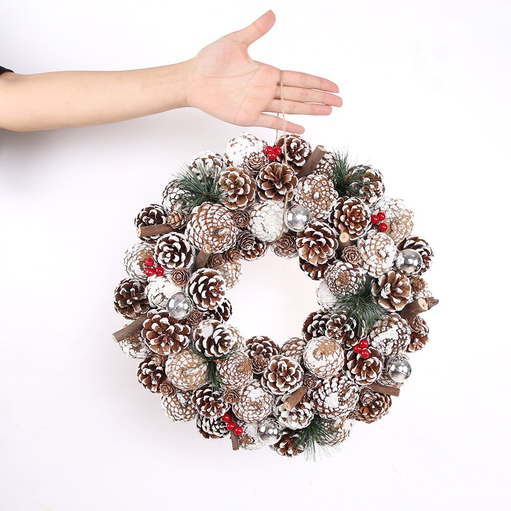 Couronne de noel,Guirlande lumineuse LED à piles pour noël,25-30-40cm