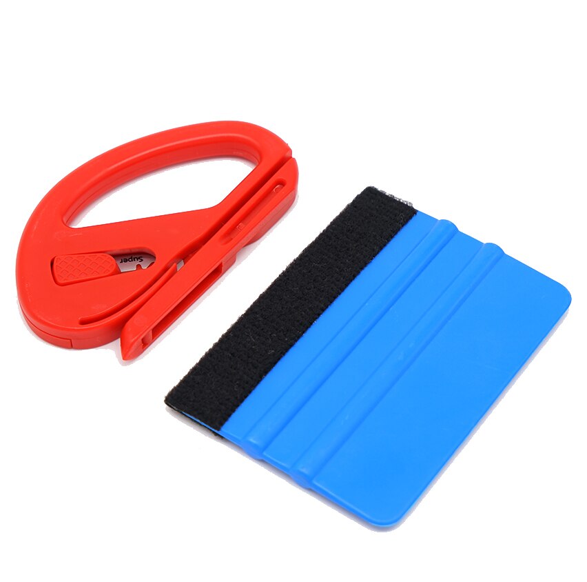 Auto wrap gereedschap kit set blauwe wisser schraper vinyl snijder auto sticker wrappen