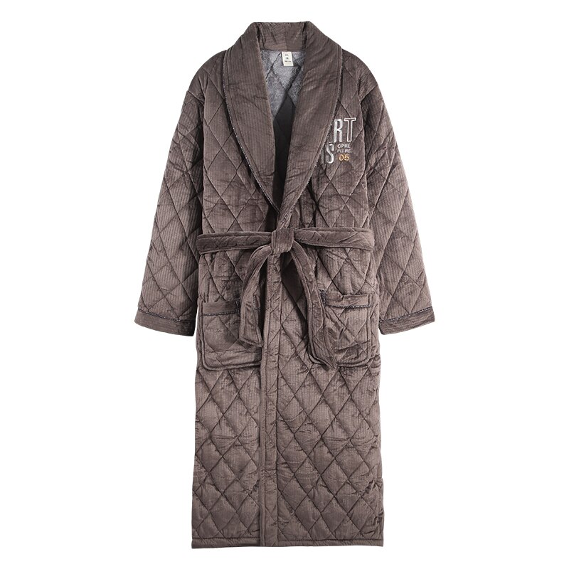 Mens Thick Quilted Long Kimono Bath Robe Men Big Yards Bathrobe Masculin Winter Dressing Gown Bridegroom Robes Wedding