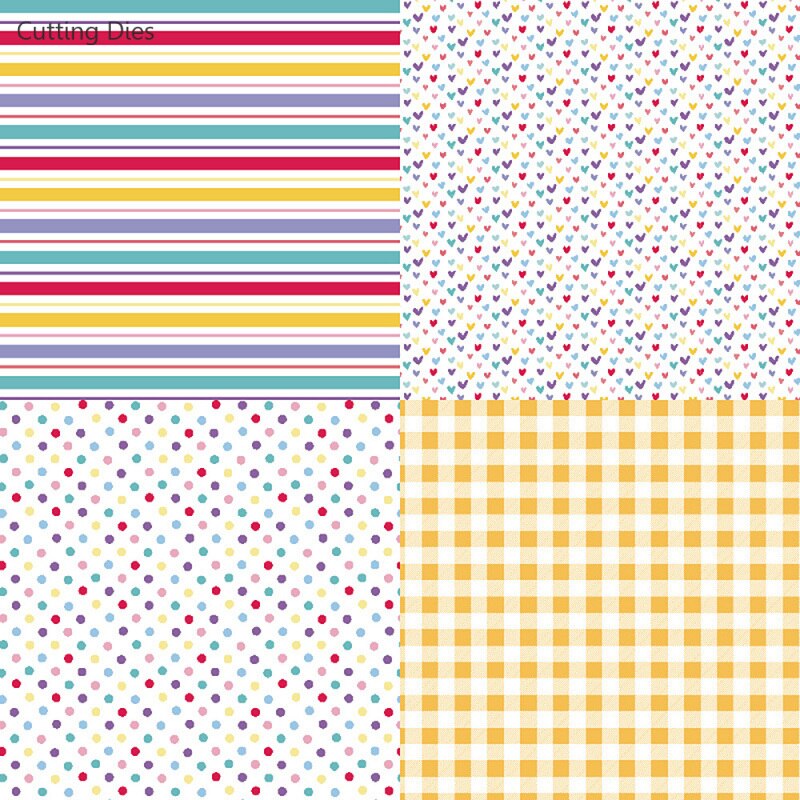 12Pcs/lot Rainbow Pattern Scrapbooking Paper Pack Handmade Craft Paper Diy Background Pad