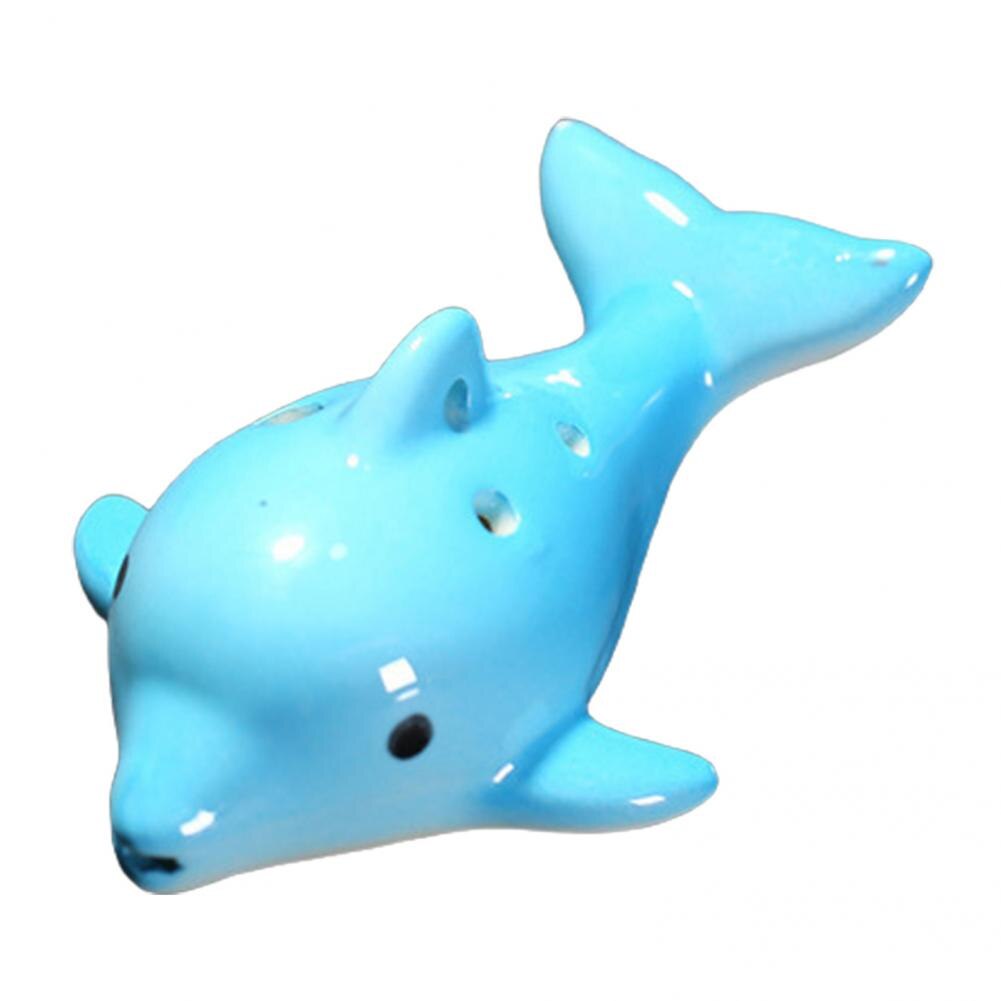 Mini Melodious Cartoon Dolphin Musical Instrument Ocarina Ceramic Musical Ocarina Ergonomic for Novice