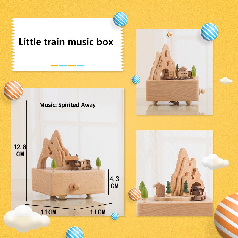 Wooden Music Box Musical Wooden Boxes Birthday Music Box Christmas Home Decoration Accessories: 16