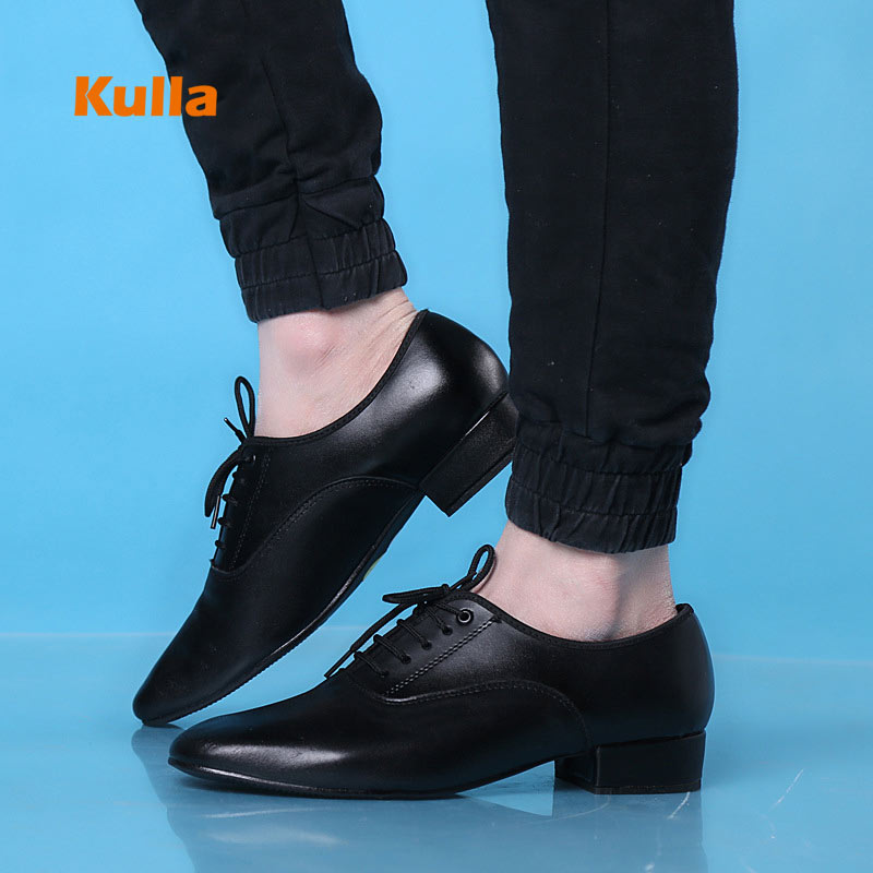 Echt Leer Mannen Salsa Latin Dansschoenen Zwarte Zachte Zool Outdoor Jongen Moderne Ballroom Tango Dansen Schoenen Maat 38- 45 Hakken 3 Cm
