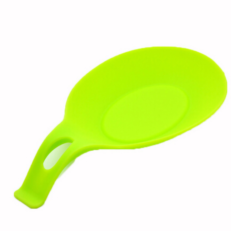 Kitchen Cooking Tools Food Grade Silicone Spoon Rest Utensil Spatula Gadget Holder Heat Resistant Storage Shelves 5 Colors: green