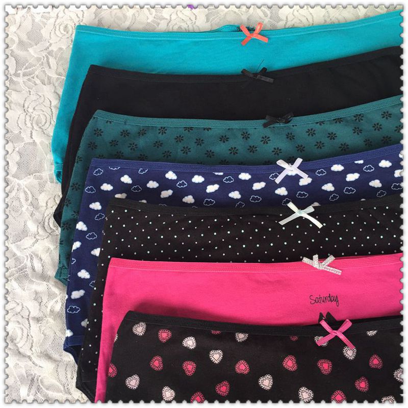 5XL Ladies underwear woman panties plus size cotton panties for women everyday underwear 6pcs/lot plus size briefs