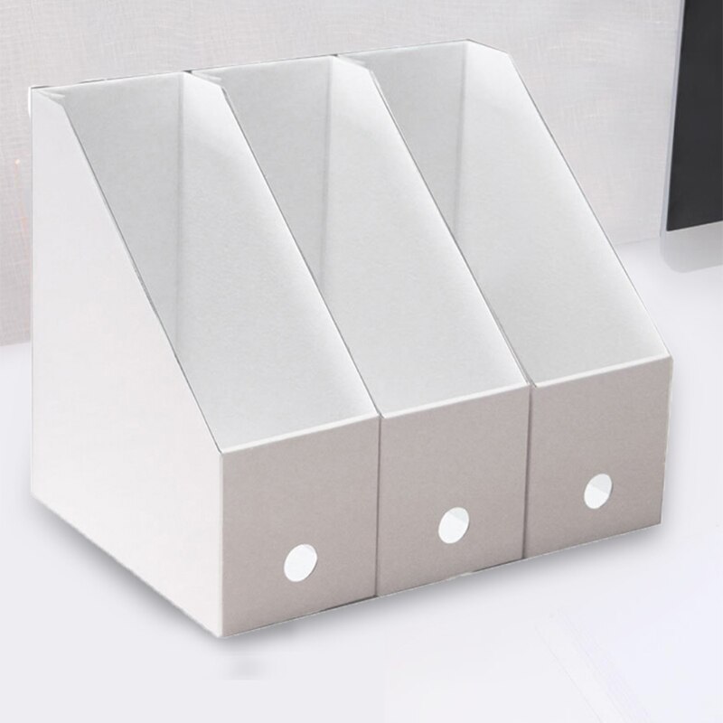 Multifunctional Corrugated Cardboard Desk File Storage Box Foldable Magazine File Holder Desktop Sundries Organizer HCCY